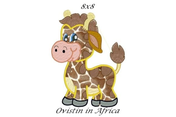 Adorable Giraffe Applique for Small Business Merch