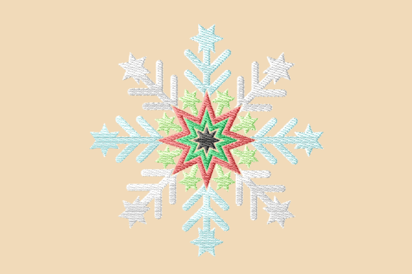 Blue Snowflake with Inner Red Embroidery Review