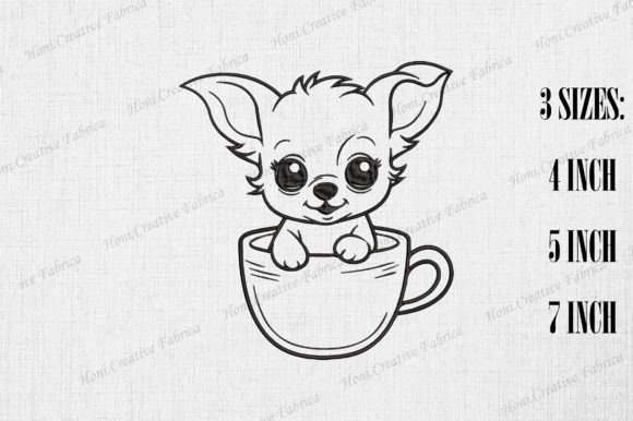 Cute Chihuahua Dog in Coffee Cup