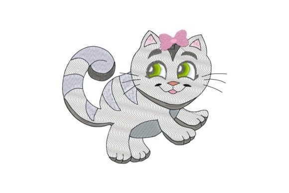 Cute Kitty Cat Girl Applique: A Seasonal Embroidery Gem