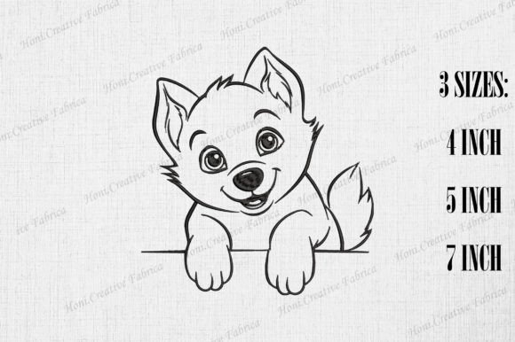 Cute Siberian Husky Dog Peeking Wall